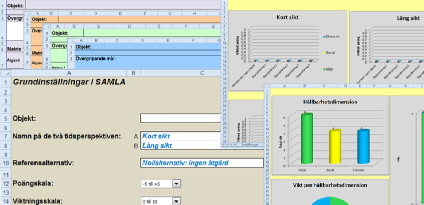 Utsnitt från Excelverktyget SAMLA