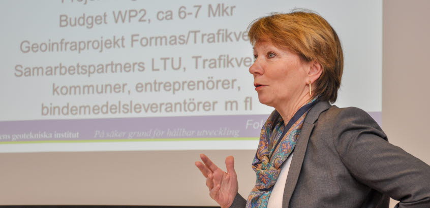 SGI-medarbetare som håller en presentation
